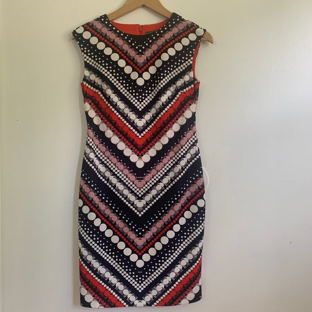 Vince Camuto Sleeveless Polka Dot Dress Women's 8P